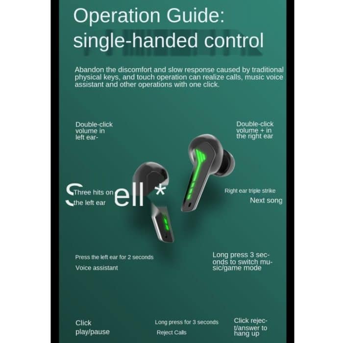 MD198 TWS E-Sports Gaming kabelloser Bluetooth-Kopfhörer – Bild 7