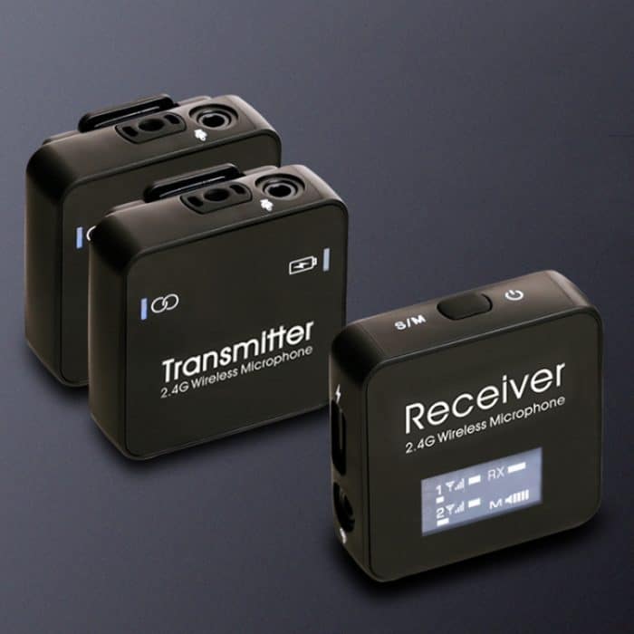 AY123 2.4G Wireless Lavalier Zweikanal-Übertragungsmikrofon – Bild 1