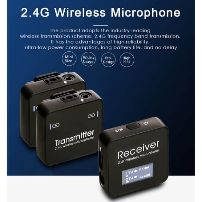AY123 2.4G Wireless Lavalier Zweikanal-Übertragungsmikrofon – Bild 2