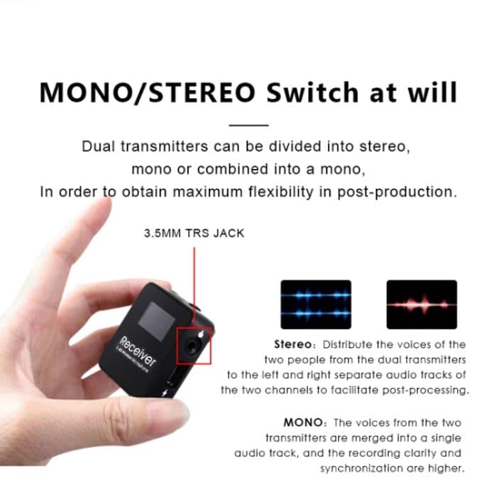 AY123 2.4G Wireless Lavalier Zweikanal-Übertragungsmikrofon – Bild 4