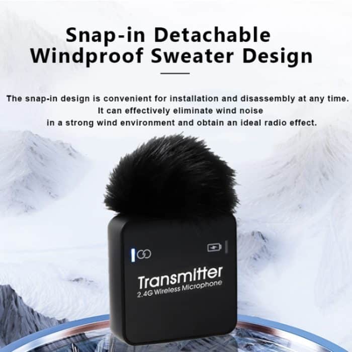 AY123 2.4G Wireless Lavalier Zweikanal-Übertragungsmikrofon – Bild 6