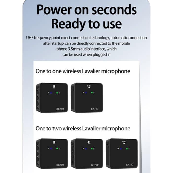 SK750 Typ-C, das eins für eins kabelloses Lavalier-Minimikrofon auflädt, One for One – Bild 2