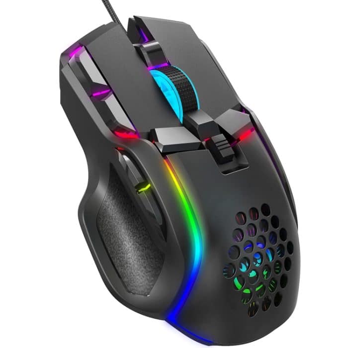HXSJ S700 USB 12800 dpi einstellbare mechanische kabelgebundene Gaming-Maus mit 10 Tasten – Bild 1