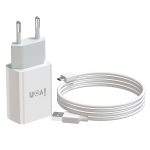 IVON AD-33 2-in-1 2,1 A Einzel-USB-Port-Reiseladegerät + 1 m USB-auf-Micro-USB-Datenkabel-Set,, EU Plug, US Plug