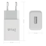 IVON AD-33 2 in 1 2,1 A Einzel-USB-Port-Reiseladegerät + 1 m USB-auf-USB-C/Typ-C-Datenkabel-Set,, EU Plug, US Plug – Bild 7