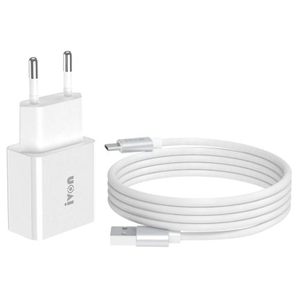 IVON AD-35 2-in-1 18 W QC3.0 USB-Port-Reiseladegerät + 1 m USB-auf-Micro-USB-Datenkabel-Set,, EU Plug, US Plug