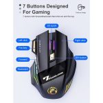 iMICE GW-X7 2.4G + Bluetooth Dual Mode 7-Tasten leise wiederaufladbare kabellose Gaming-Maus mit bunten RGB-Lichtern, GW-X7 2.4G + Bluetooth – Bild 4