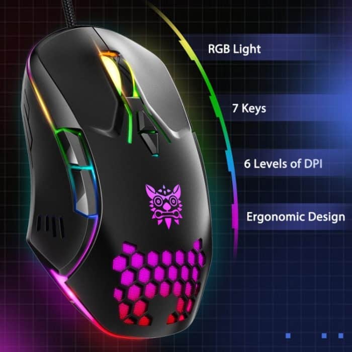 ONIKUMA CW902 RGB-Beleuchtung, kabelgebundene Maus, CW902 Wired Mouse(Pink), CW902 Wired Mouse(White), CW902 Wired Mouse(Black), CW902 Wired Mouse(Red Orange Green), CW902 Wired Mouse(Peach) – Bild 2