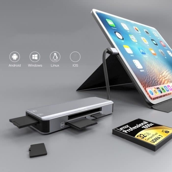 NK-3044 5-in-1-USB-C/Typ-C-auf-MS-/M2-/CF-/TF-/SD-Kartensteckplatz-Adapter, NK-3044 – Bild 5