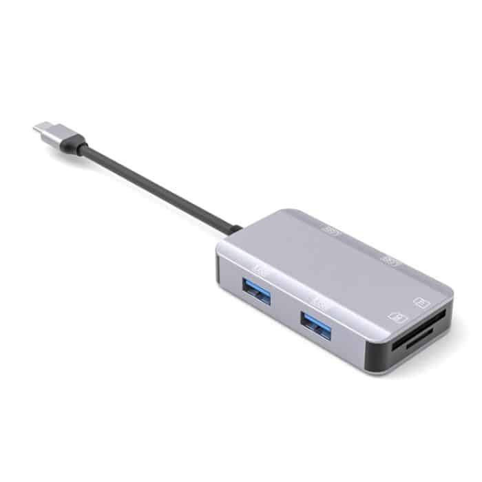 NK-3049 6 in 1 USB-C / Typ-C auf TF / SD-Kartensteckplatz + 4 USB-Buchsenadapter, NK-3049 – Bild 2