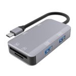 NK-3049H 6 in 1 USB-C / Typ-C auf TF / SD-Kartensteckplatz + USB 3.0 + 3 USB 2.0-Buchsenadapter, NK-3049H