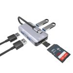 NK-3049H 6 in 1 USB-C / Typ-C auf TF / SD-Kartensteckplatz + USB 3.0 + 3 USB 2.0-Buchsenadapter, NK-3049H – Bild 3