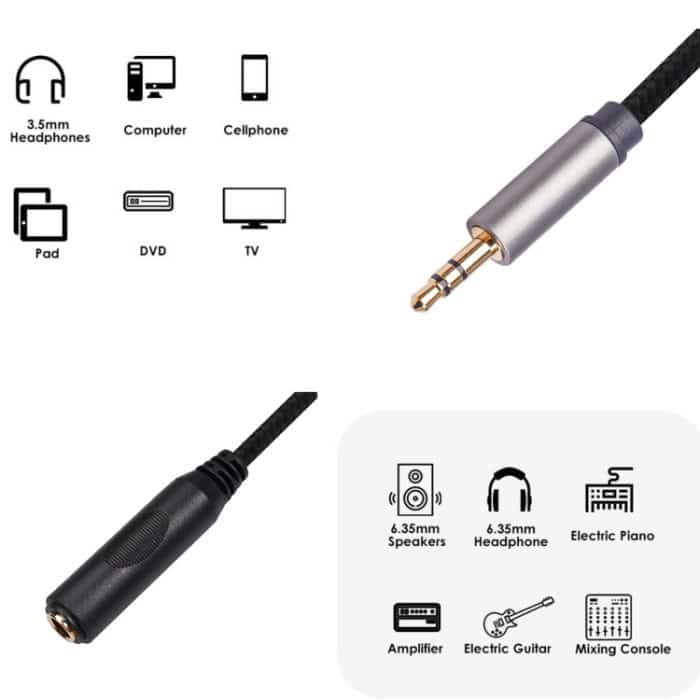 2 Stück / Packung 3662B-02-03 3,5mm männlich auf 6,35mm weibliches Audiokabel – Bild 6