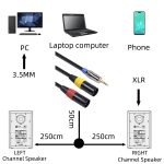 TC194BUXK108YR-30 Audiokabel, 3,5 mm Stecker auf zwei Canon-Stecker, Länge: 3 m – Bild 6