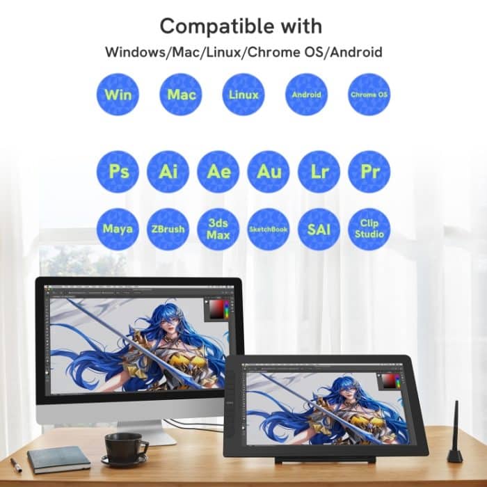 VEIKK VK2200 Pro 21.5 inch 8192 Levels Pressure Sensitivity Digital Drawing Board – Bild 5