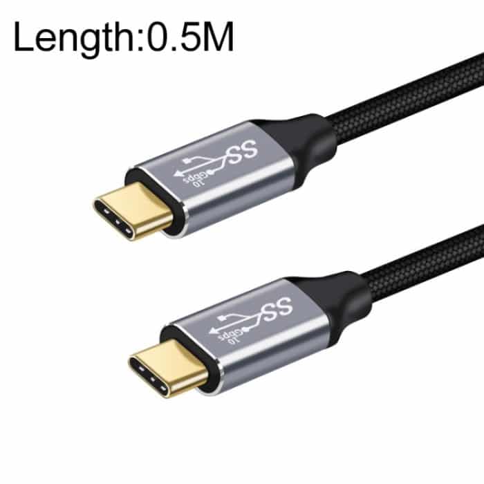 10 Gbit/s USB-C/Typ-C-Stecker-zu-Stecker-Ladedatenübertragungskabel, 50cm, 1m, 1.5m, 2m – Bild 1