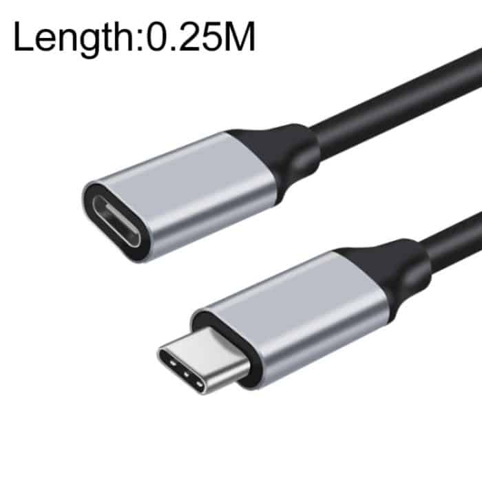 10 Gbit/s USB-C/Typ-C-Stecker auf Buchse, Lade- und Datenübertragungs-Verlängerungskabel, 25cm, 50cm, 1m – Bild 1