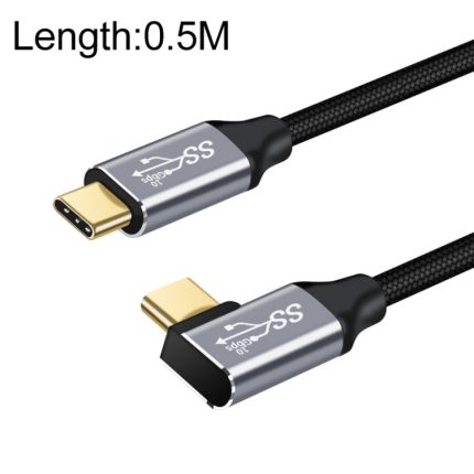 10 Gbit/s USB-C/Typ-C-Stecker gerade auf Stecker-Winkel-Ladedatenübertragungskabel, 50cm, 1m, 1.5m, 2m, 3m