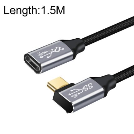 10 Gbit/s USB-C/Typ-C Buchse auf Stecker Ellenbogen-Lade-Datenübertragungs-Verlängerungskabel, 1.5m, 2m, 3m