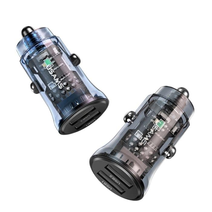 USAMS US-CC162 C31 5V3A Transparentes Dual-USB-Mini-Autoladegerät, C31 – Bild 2
