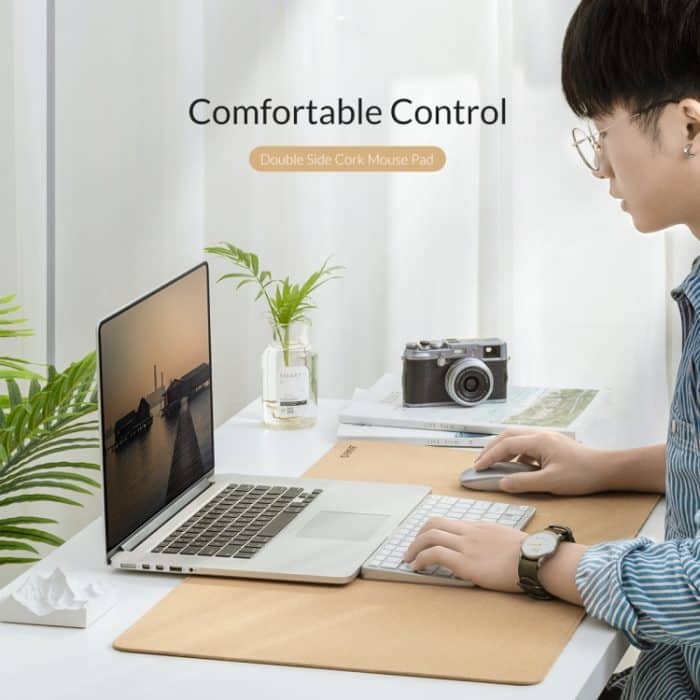 ORICO Doppelseitiges Mauspad, Größe: 300 x 600 mm, Cork + Coffee, Cork + Pink PU, Cork + Grey PU – Bild 4