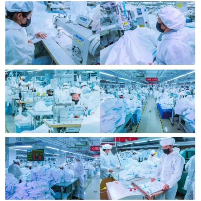 Wasserdichter Einweg-Siam-Isolationsanzug aus atmungsaktivem SF-Vliesstoff mit sicherer Kleidung, 155cm / XS, 160cm / S, 165cm / M, 170cm / L, 175cm / XL, 180cm / XXL, 185cm / XXXL, 190cm / XXXXL – Bild 6