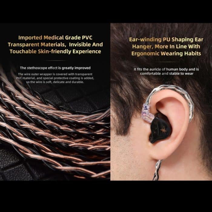 QKZ T1 8-adriges TC-versilbertes 3,5-mm-0,75-mm-2PIN-HIFI-Kopfhörer-Update-Kabel – Bild 5