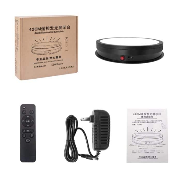 42 cm LED-Licht, elektrisch drehbarer Präsentationsständer, Drehteller, 42cm LED Light, US Plug, 42cm LED Light, EU Plug, 42cm LED Light, UK Plug, 42cm LED Light, AU Plug – Bild 7