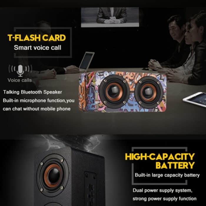 M5 Multifunktionaler Desktop-Bluetooth-Lautsprecher aus Holz, kabelloser Lautsprecher – Bild 4