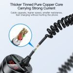 C68 LED-Digitalanzeige QC3.0 Schnelles Autoladegerät 3 in 1 mit Federkabel, C68 with Spring Cable, C68 (Silver) – Bild 4