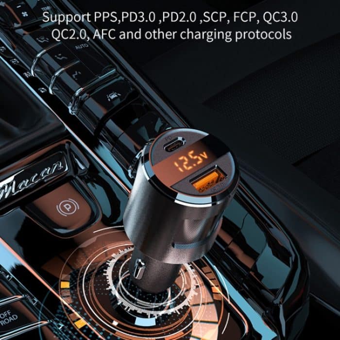 SC01 65W QC3.0 + PD Dual Ports Autoladegerät mit Spannungsanzeige, SC01 (Black), SC01 (Silver) – Bild 2