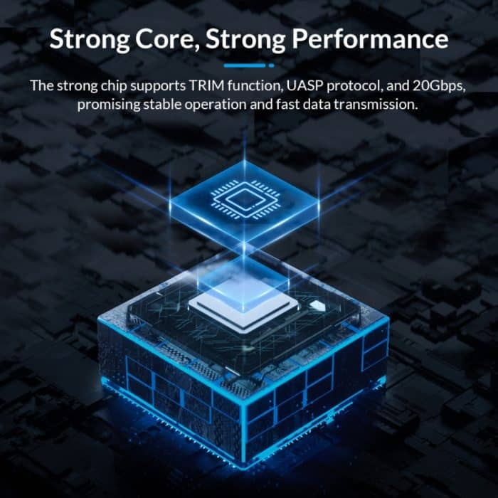 ORICO 10 Gbit/s USB3.2 Gen2 Typ-C M.2 NVMe/NGFF(SATA) Dual Protocol SSD-Gehäuse – Bild 4