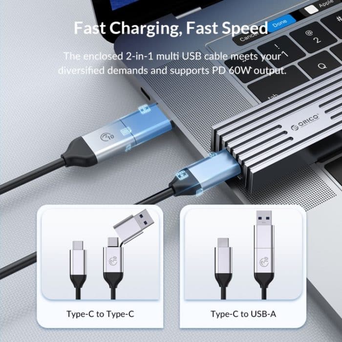 ORICO 40 Gbit/s M.2 NVME USB4.0 SSD-Gehäuse – Bild 5