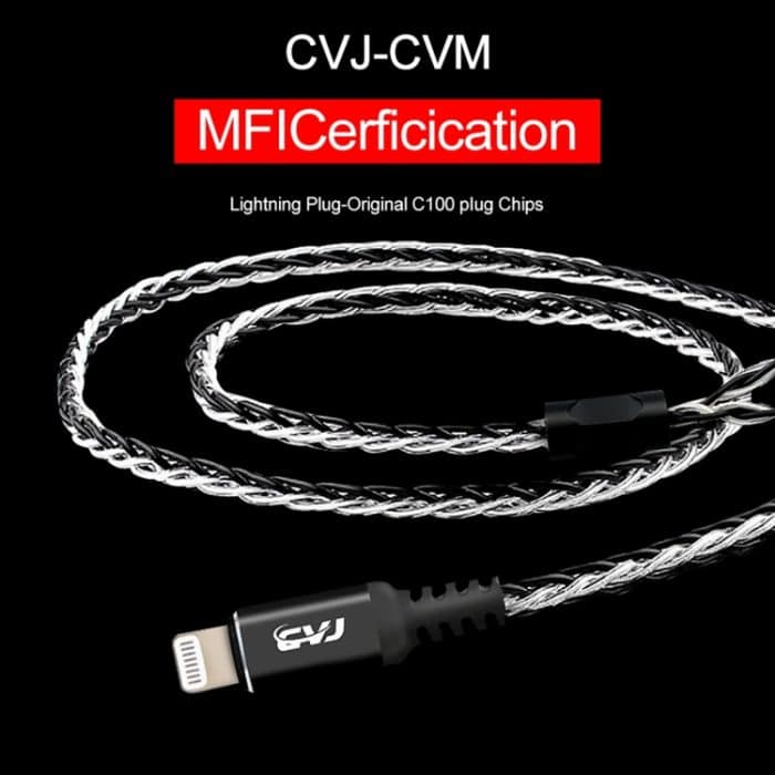 CVJ-CVM 8-adriges TC-versilbertes 3,5-mm-0,75-mm-MMCX-HIFI-Kopfhörer-Update-Kabel, With Mic, Without Mic – Bild 2