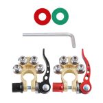 1 Paar Autobatterieklemmen Schnelltrennkabelverbinder, mit L-Schlüssel + Isolierkissen