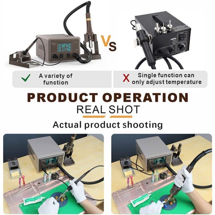 BAKU BA-9852 Digitale ESD Heißluftpistole Lötstation Schweißlötkolben – Bild 3