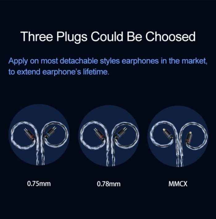 CVJ V3 1,2 m 16-adriges, versilbertes 3,5-mm-Kopfhörerkabel, 0.75mm, 0.78mm, MMCX – Bild 3