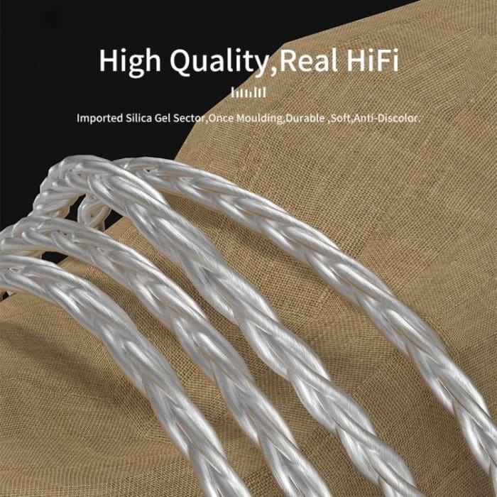 CVJ V7 1,25 m 4-adriges, versilbertes 3,5-mm-Winkel-Kopfhörerkabel, 0.75mm No Mic, 0.78mm No Mic, 2 Pin No Mic, 0.75mm with Mic, 0.78mm with Mic, 2 Pin with Mic – Bild 2