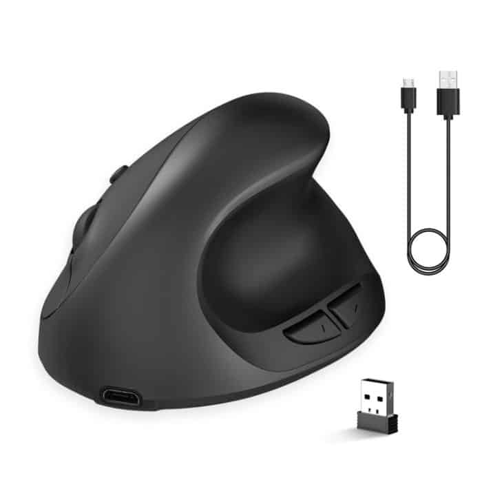 EDA003593601A.jpg X10 2,4 G kabellose wiederaufladbare vertikale ergonomische Gaming-Maus, X10 Rechargeable (Black), X10 Rechargeable (Grey) – Bild 1