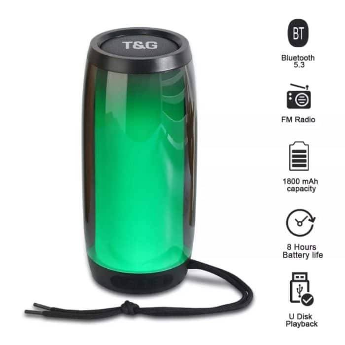 T&G TG335 1800 mAh tragbarer kabelloser Bluetooth-Lautsprecher mit Farb-LED – Bild 3