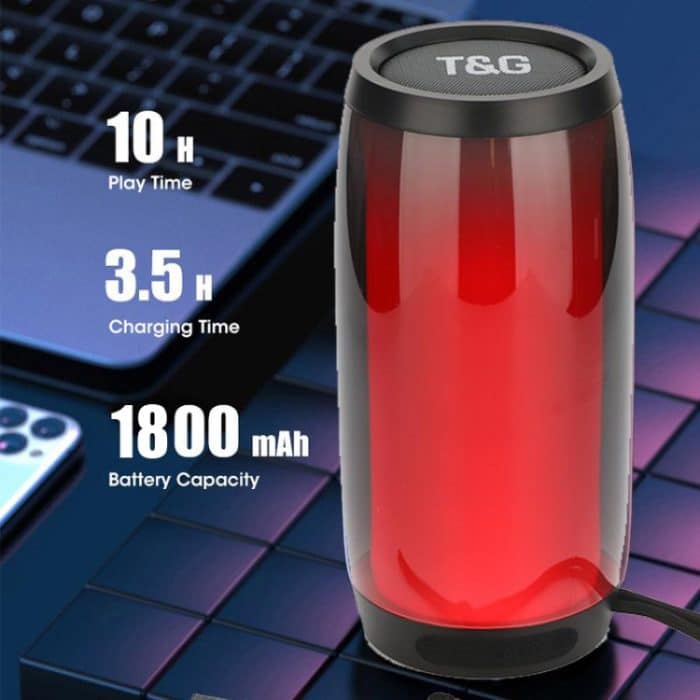 T&G TG335 1800 mAh tragbarer kabelloser Bluetooth-Lautsprecher mit Farb-LED – Bild 5