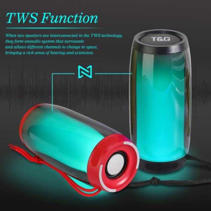 T&G TG335 1800 mAh tragbarer kabelloser Bluetooth-Lautsprecher mit Farb-LED – Bild 6