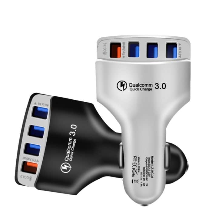 KC08 4-in-1-Zigarettenanzünder-Konvertierungsstecker, Multifunktions-USB-Auto-Schnellladegerät, KC08 (Black), KC08 (White) – Bild 2