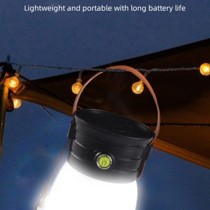 USB-Multifunktions-tragbare wiederaufladbare Solar-Notfall-Campinglampen-Taschenlampe, 1158 Black – Bild 4