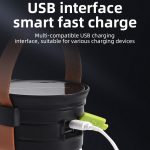 USB-Multifunktions-tragbare wiederaufladbare Solar-Notfall-Campinglampen-Taschenlampe, 1158 Black – Bild 5