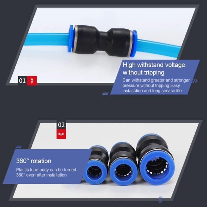 LAIZE 10 Stück gerader pneumatischer Schnellmontage-Anschluss aus PU-Kunststoff, PU-4, PU-6, PU-8, PU-10, PU-12, PU-14, PU-16 – Bild 7