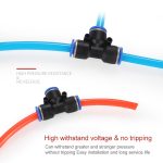 LAIZE 10 Stück PBT-Kunststoff-T-Stück, pneumatischer Schnellmontage-Anschluss, PE-4 (10pcs), PE-6 (10pcs), PE-8 (10pcs), PE-10 (10pcs), PE-12 (10pcs), PE-14 (2pcs), PE-16 (2pcs) – Bild 3
