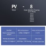 LAIZE 10 Stück Kunststoff-Winkel-Pneumatik-Schnellmontage-Anschluss, PV-4, PV-6, PV-8, PV-10, PV-12, PV-14, PV-16 – Bild 5