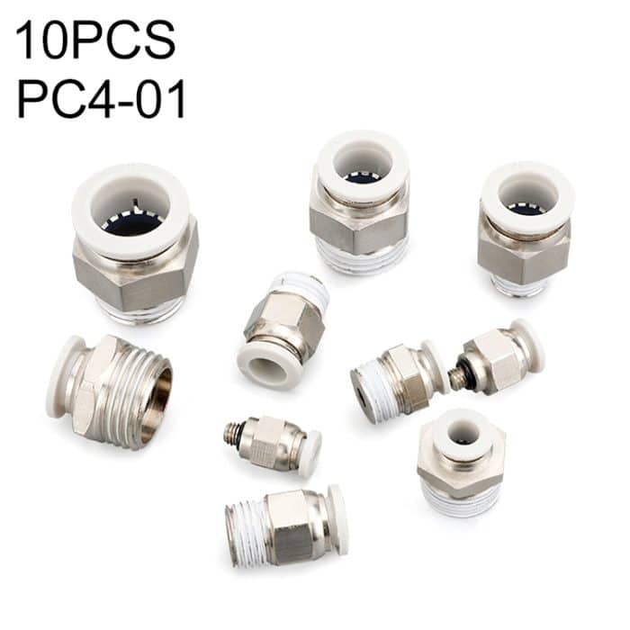 LAIZE 10 Stück PC gerader pneumatischer Schnellmontage-Anschluss, PC4-01 (10pcs), PC4-02 (10pcs), PC4-M5 (10pcs), PC6-01 (10pcs), PC6-02 (10pcs), PC6-03 (2pcs), PC6-04, PC6-M5 (10pcs), PC8-01 (10pcs), PC8-02 (10pcs), PC8-03 (2pcs), PC8-04, PC10-01 (2pc... – Bild 1