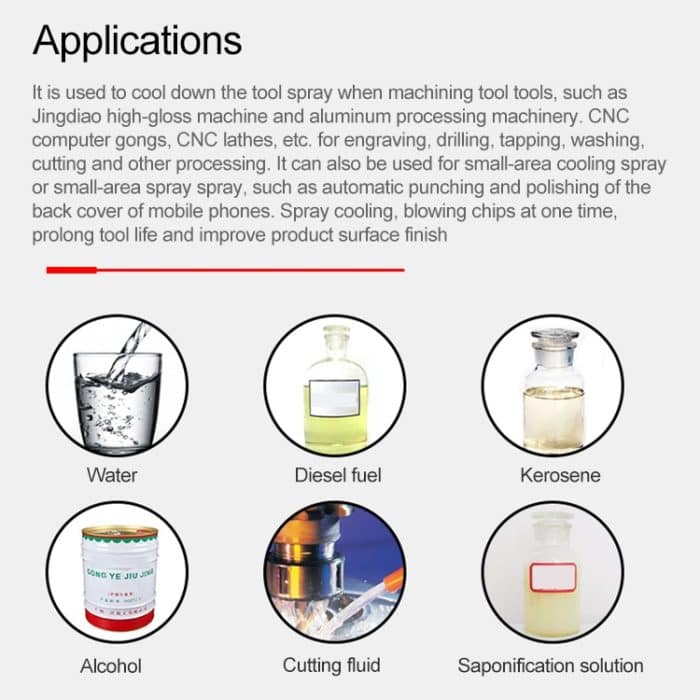 CNC-Drehmaschine Nebel Kühlmittel Schmierspray Graviermaschine Kühlsprüher, Without Magnetic Base, With Magnetic Base – Bild 5